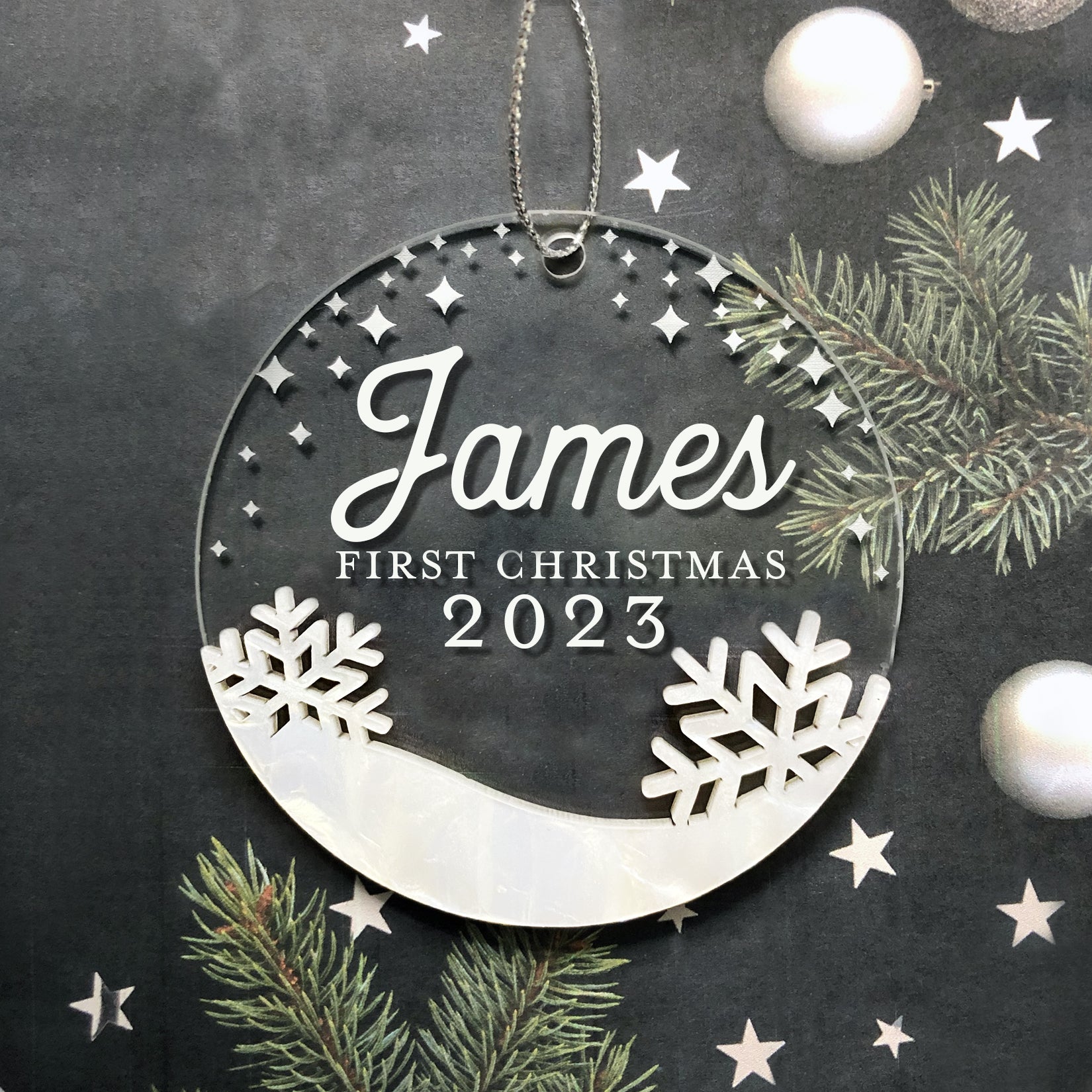 Personalized baby's sales first christmas ornament