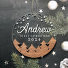 Personalized Baby First Christmas Ornament - Wood Trees