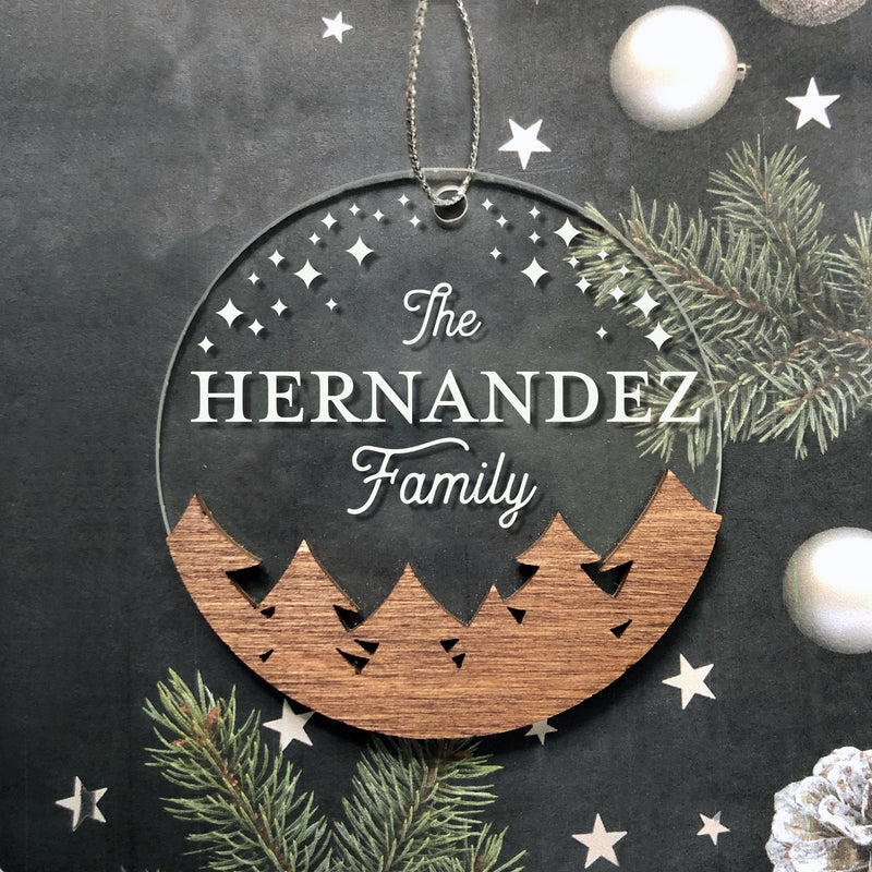 Family Name Christmas Ornament - Wood Trees