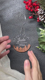 Personalized Baby First Christmas Ornament - Wood Trees