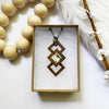 Glass Crystal & Wood Necklace