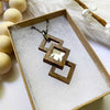 Glass Crystal & Wood Necklace