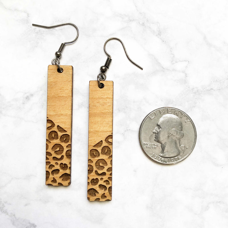 Leopard Bar Earrings