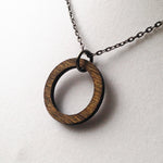 Rustic Wood Hoop Necklace