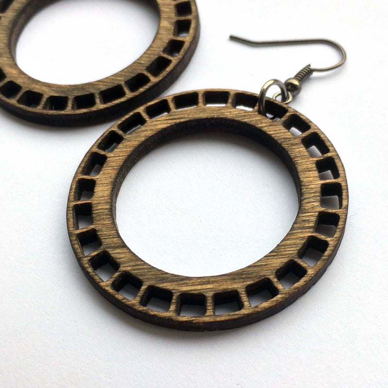 Wood Hoop Earrings