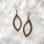 Wood Leaf Silhouette Earrings