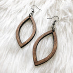 Wood Leaf Silhouette Earrings