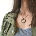 Rustic Wood Hoop Necklace